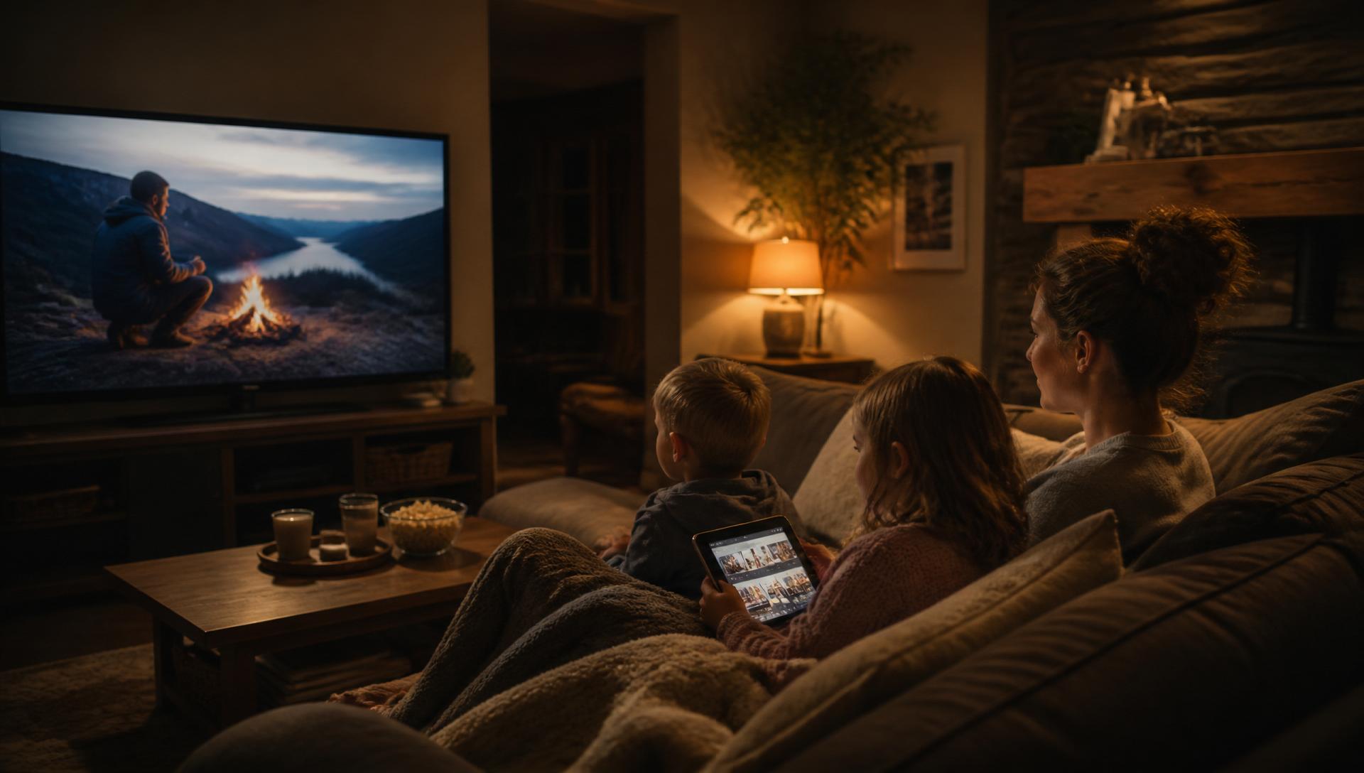 Família assistindo streaming em casa sem travar